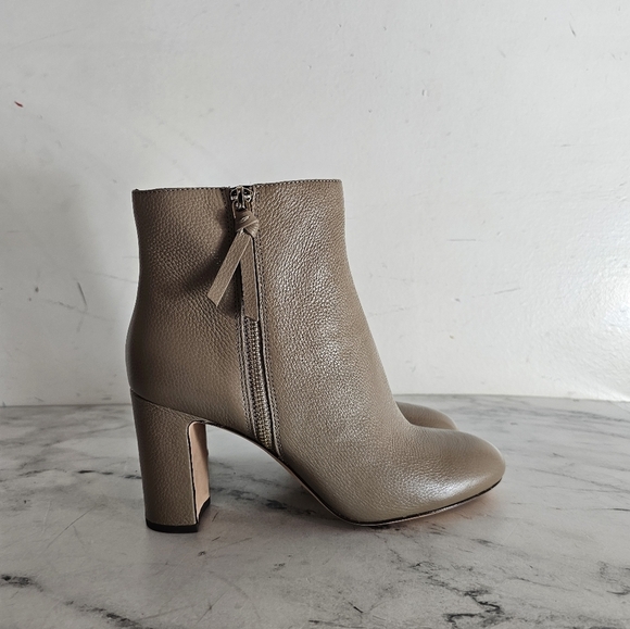 Kate Spade Knott Zip Rustic Brown Heel Leather Boots 8.5 New With Box - Picture 1 of 7